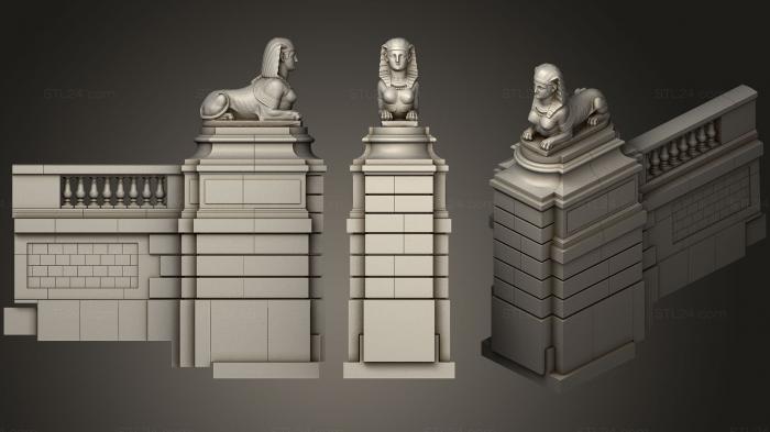 Figurines lions tigers sphinxes (SOCLE Et SPHNIGE, STKL_0327) 3D models for cnc